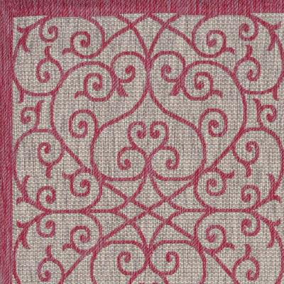 Madrid Vintage Filigree Textured Weave Indoor/Outdoor Area Rug. Picture 20