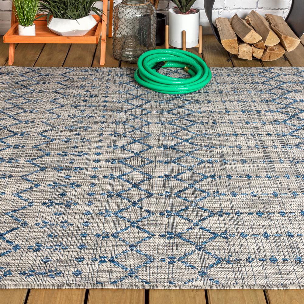 Ourika Moroccan Geometric Textured Weave Indoor/Outdoor Area Rug. Picture 5