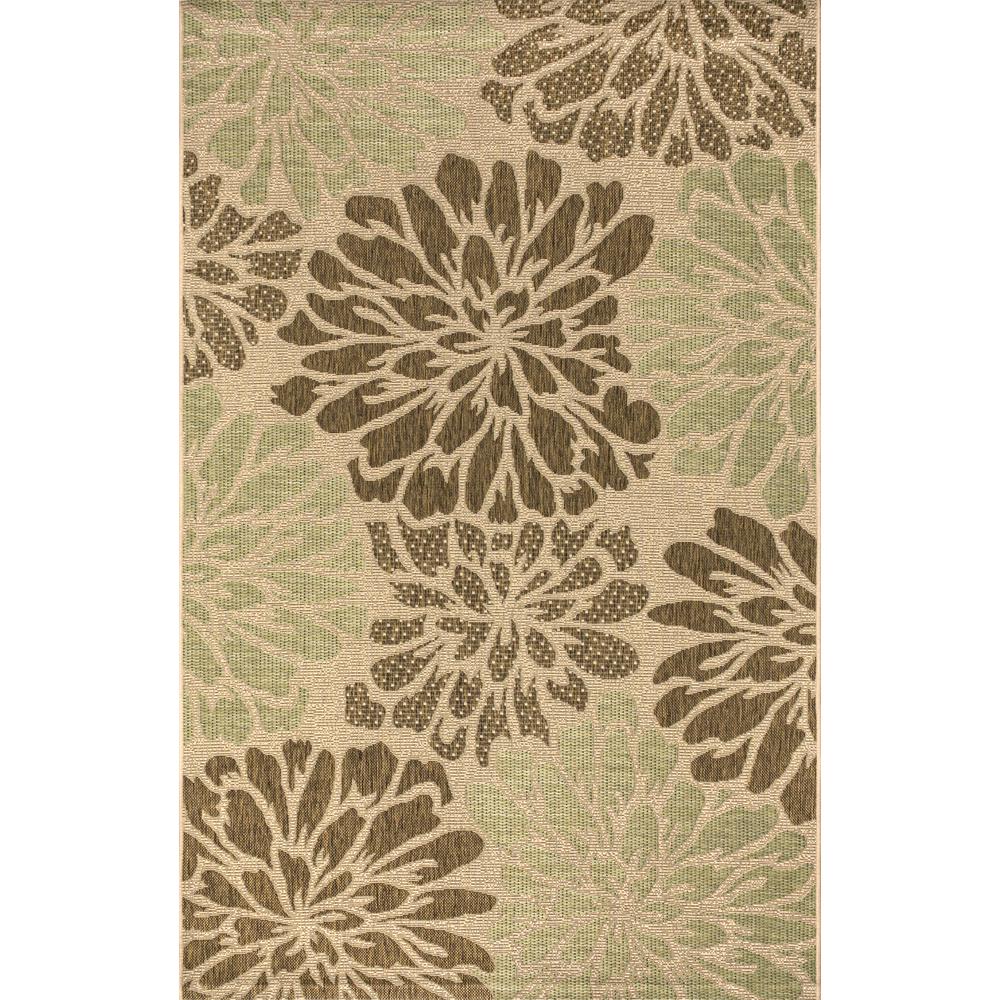 JONATHAN Y Zinnia Modern Floral Navy/Green 3 ft. 11 in. x 6 ft