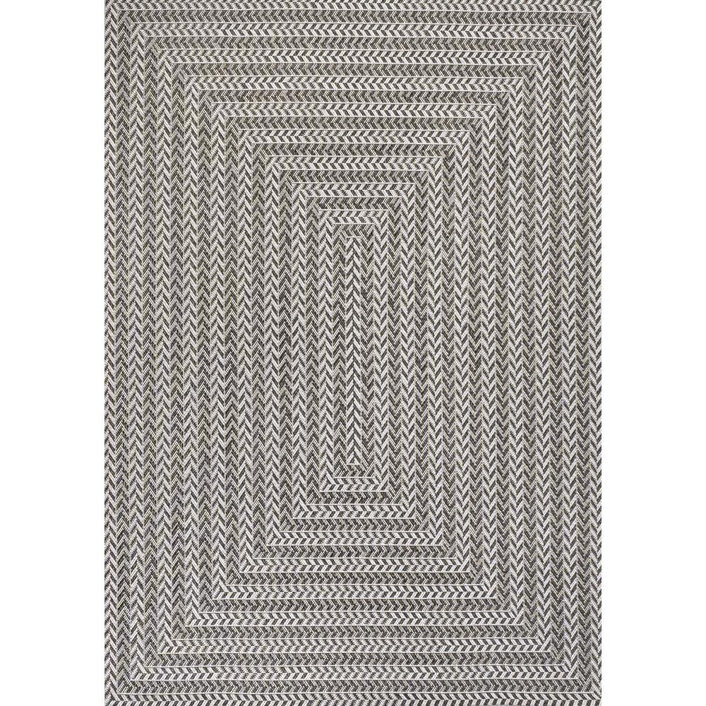 Chevron Modern Concentric Squares Indoor/Outdoor Area Rug. Picture 1
