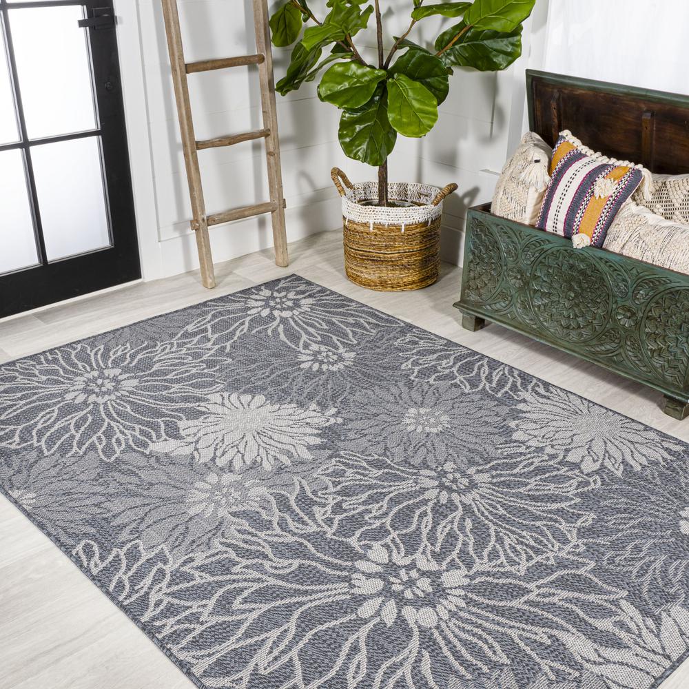 Bahamas Modern All Over Floral Indoor/Outdoor Area Rug. Picture 5