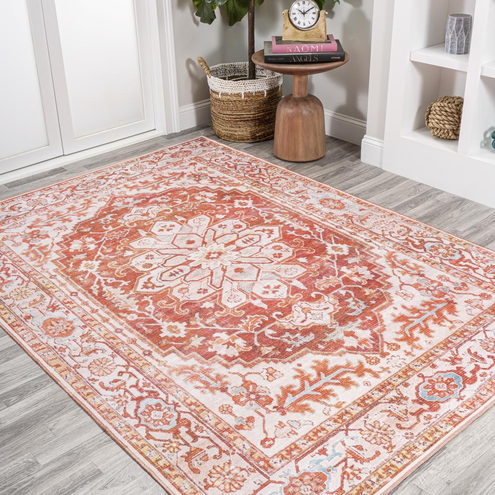 Asa Ornate Medallion Washable Indoor/Outdoor Area Rug. Picture 5
