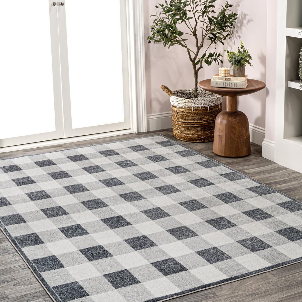 Fawning Two-Tone Striped Classic Low-Pile Machine-Washable Runner Rug. Picture 9