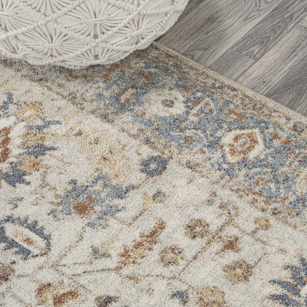 Edith Distressed Medallion Low-Pile Machine-Washable Runner Rug. Picture 3