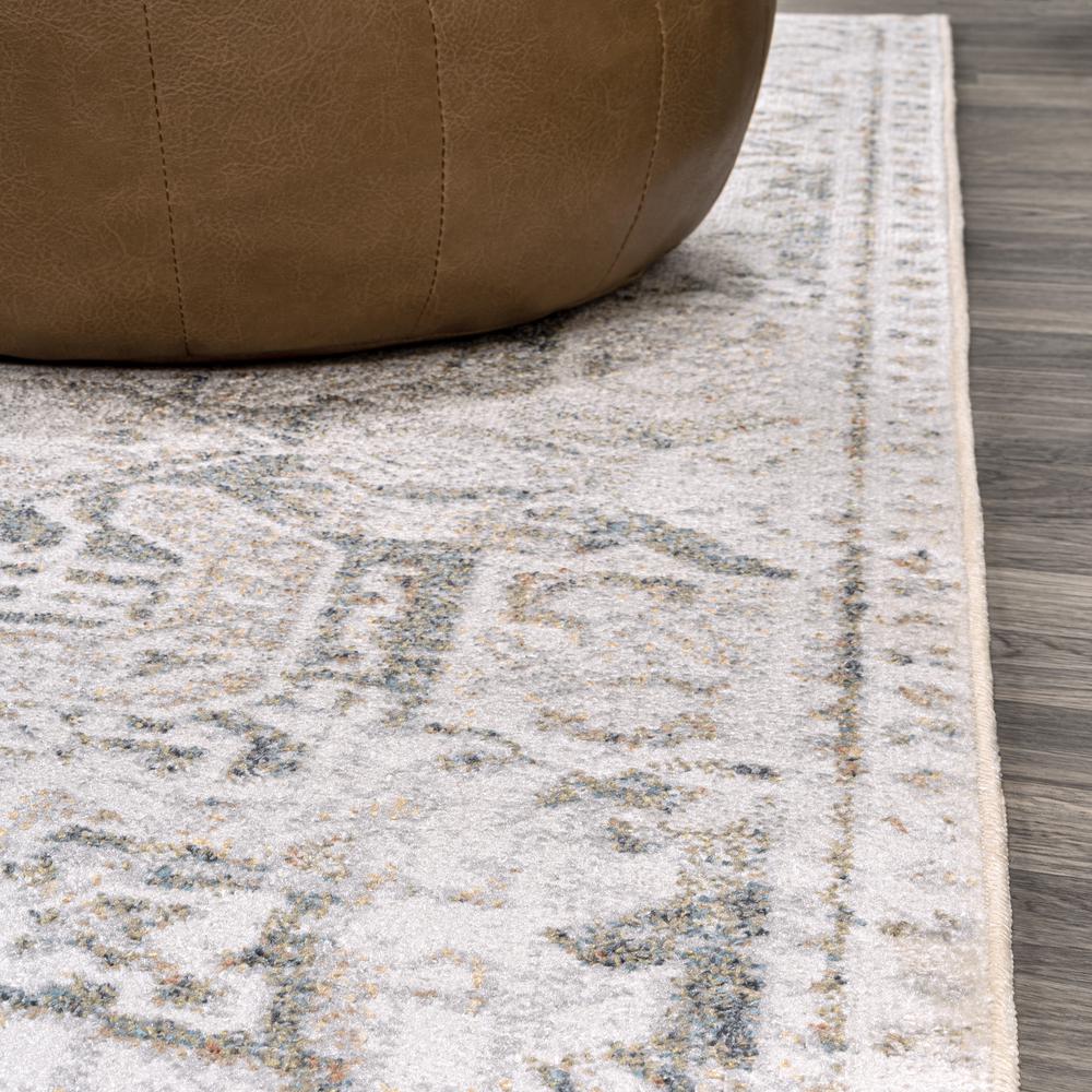 Keesha Bold Distressed Medallion Low-Pile Machine-Washable Runner Rug. Picture 4