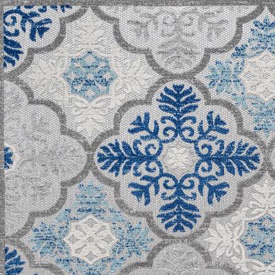Cassis Ornate Ogee Trellis High-Low Indoor/Outdoor Area Rug. Picture 20