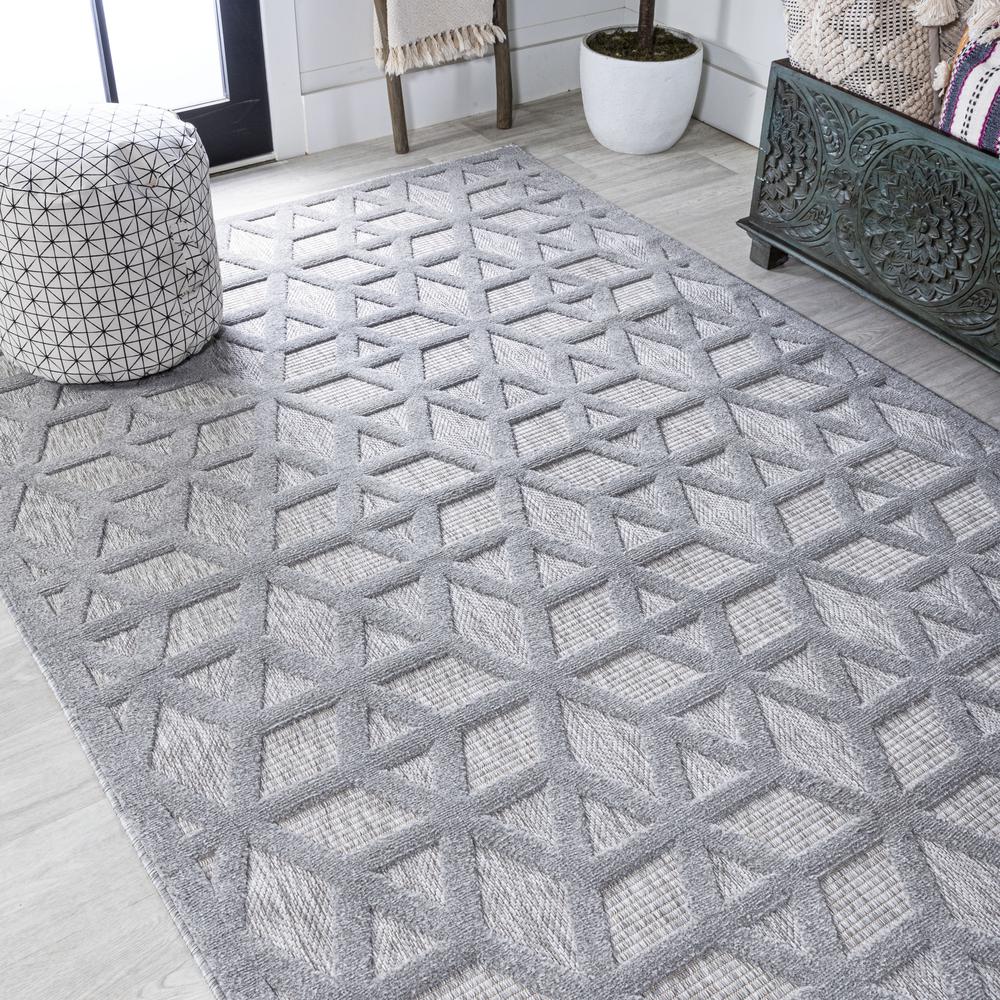 Talaia Neutral Geometric Indoor/Outdoor Area Rug. Picture 18
