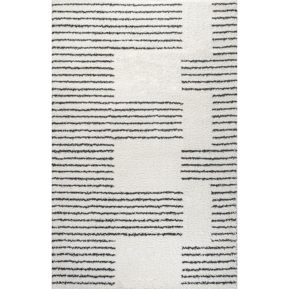 Petra Abstract Stripe Geometric Shag Area Rug. Picture 2