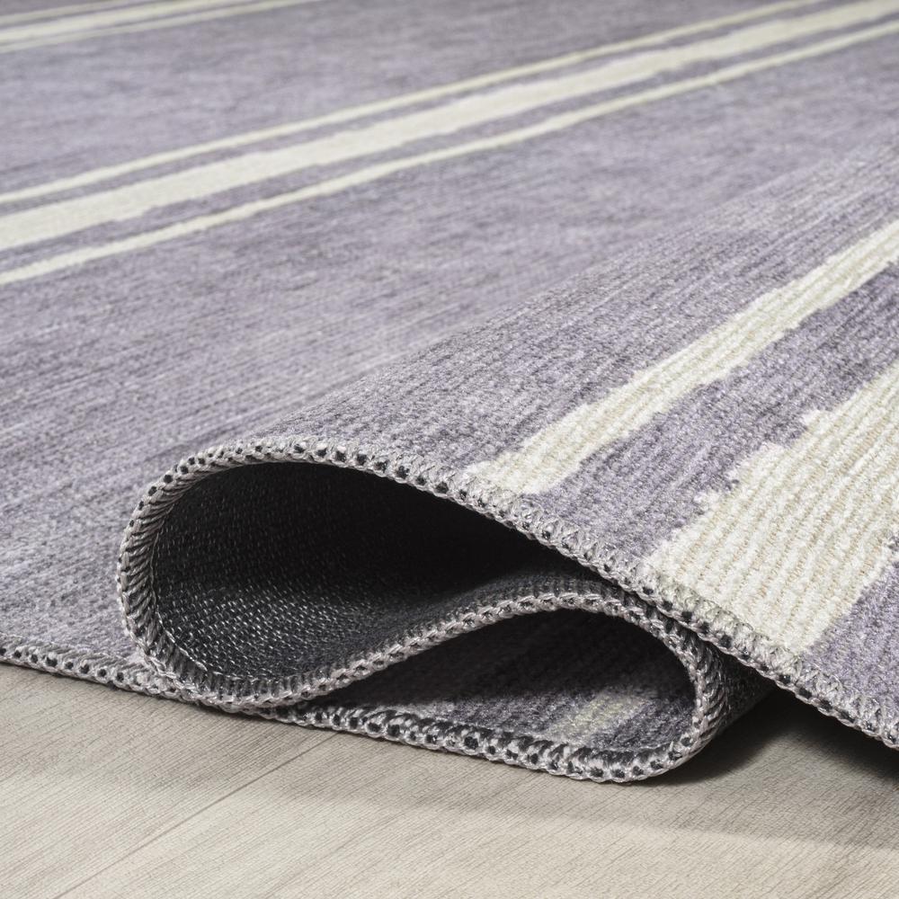 Bande Distressed Ticking Stripe Machine Washable Area Rug. Picture 10