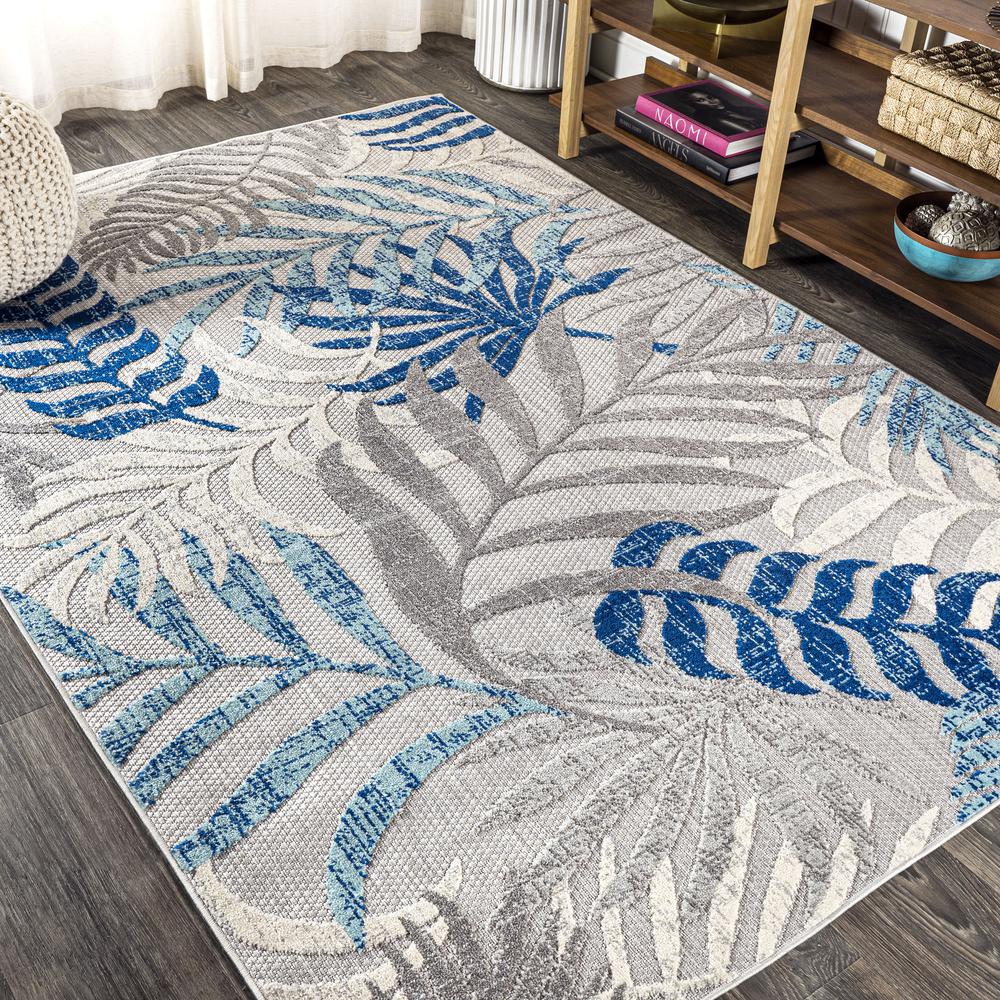 Tropics Palm Leaves Indoor/Outdoor Area Rug. Picture 5
