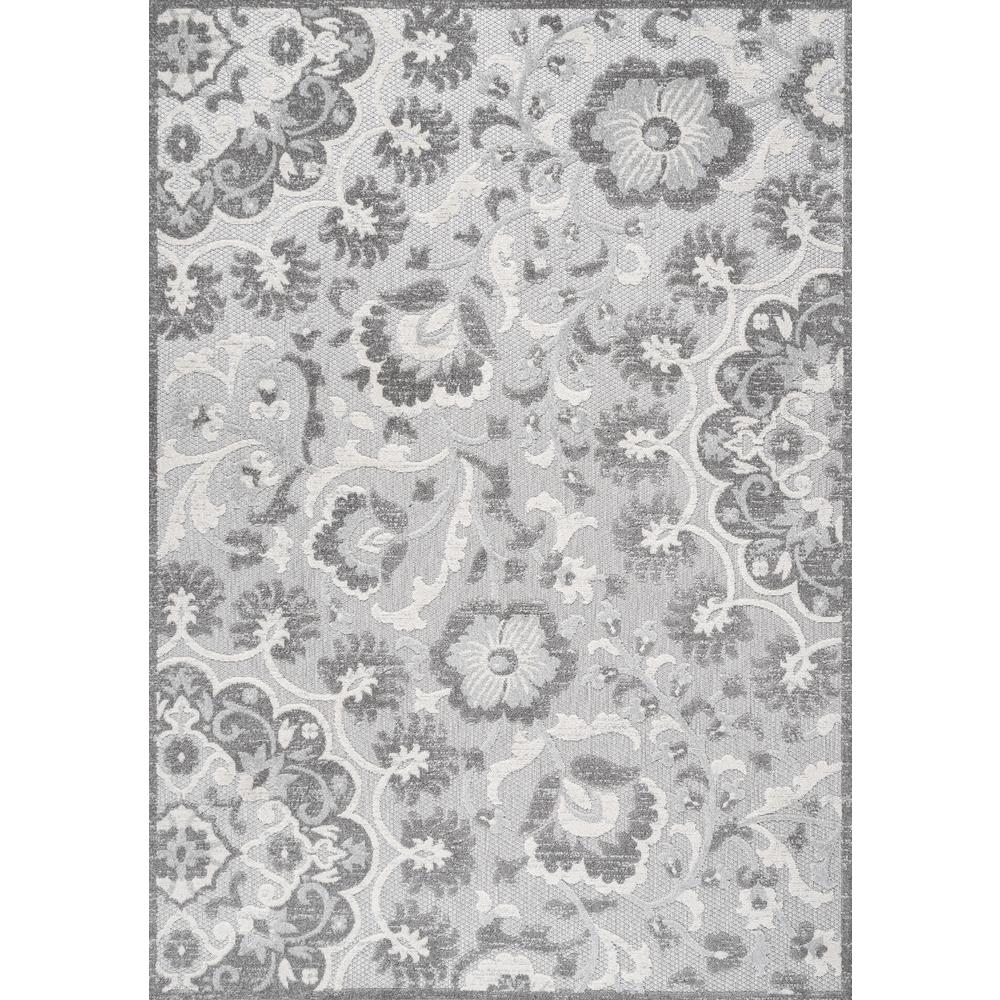 Lucena Modern Medallion High-Low Indoor/Outdoor Area Rug. Picture 1