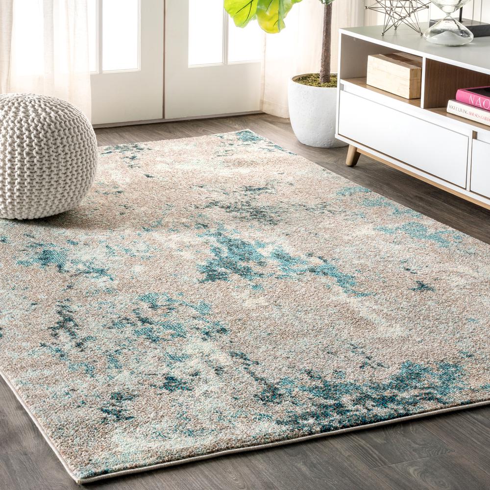 Contemporary Pop Modern Abstract Vintage Faded Area Rug. Picture 3