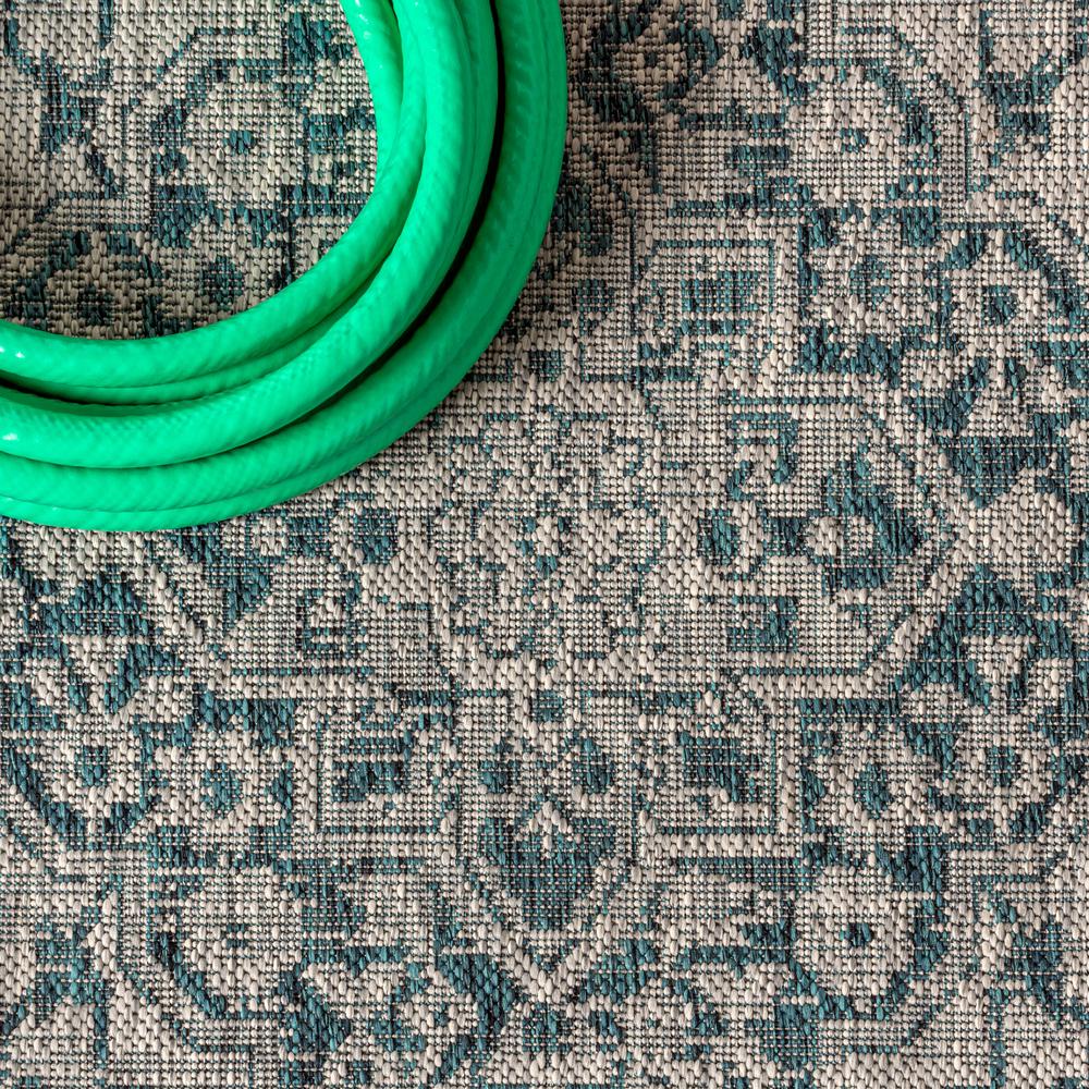 Rozetta Boho Medallion Textured Weave Indoor/Outdoor Area Rug. Picture 8