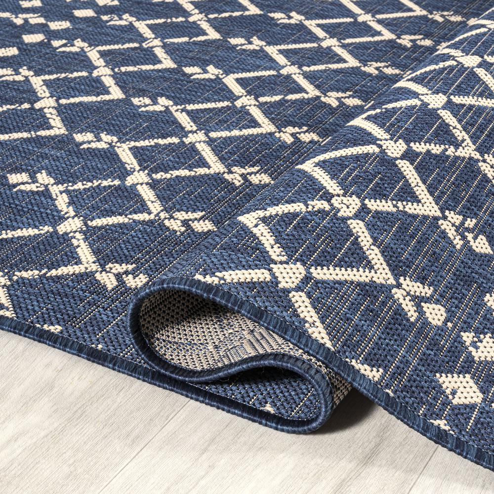 Ourika Moroccan Geometric Textured Weave Indoor/Outdoor Square Rug. Picture 7