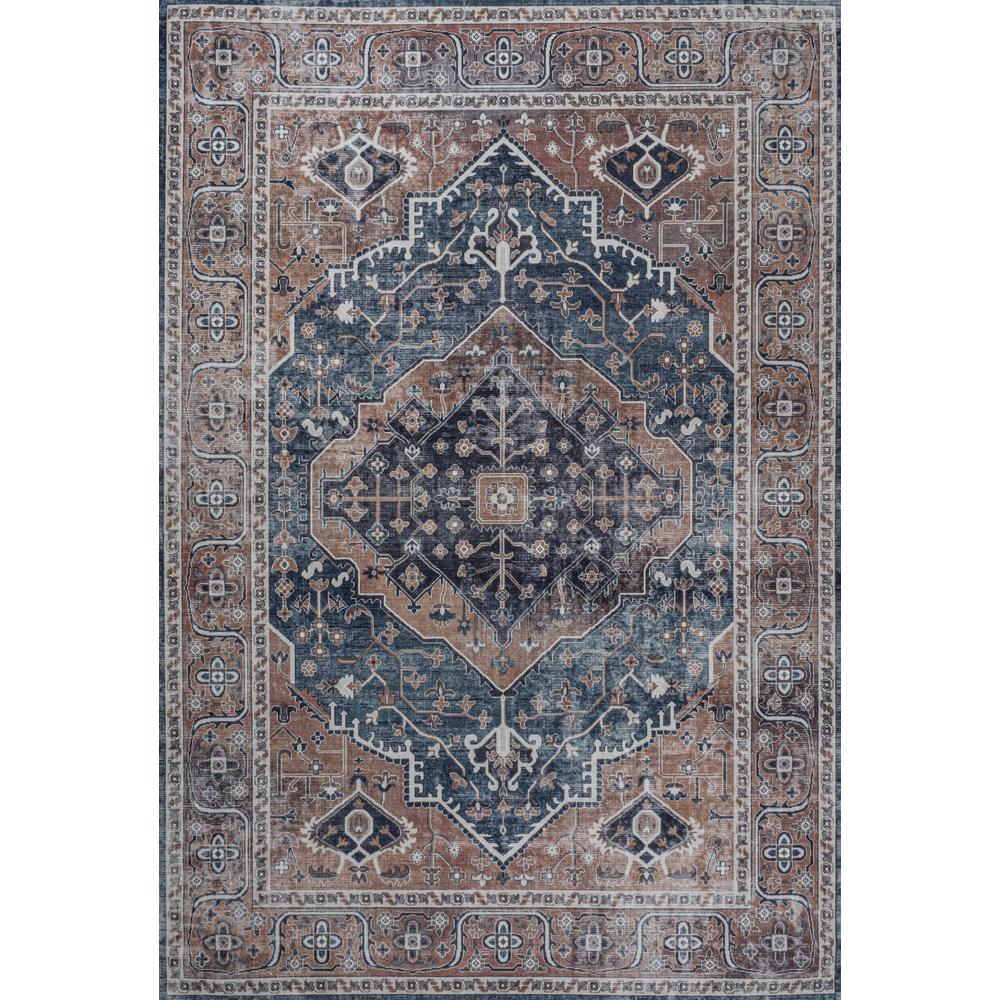 Alacati Ogee Medallion Machine-Washable Runner Rug. Picture 1