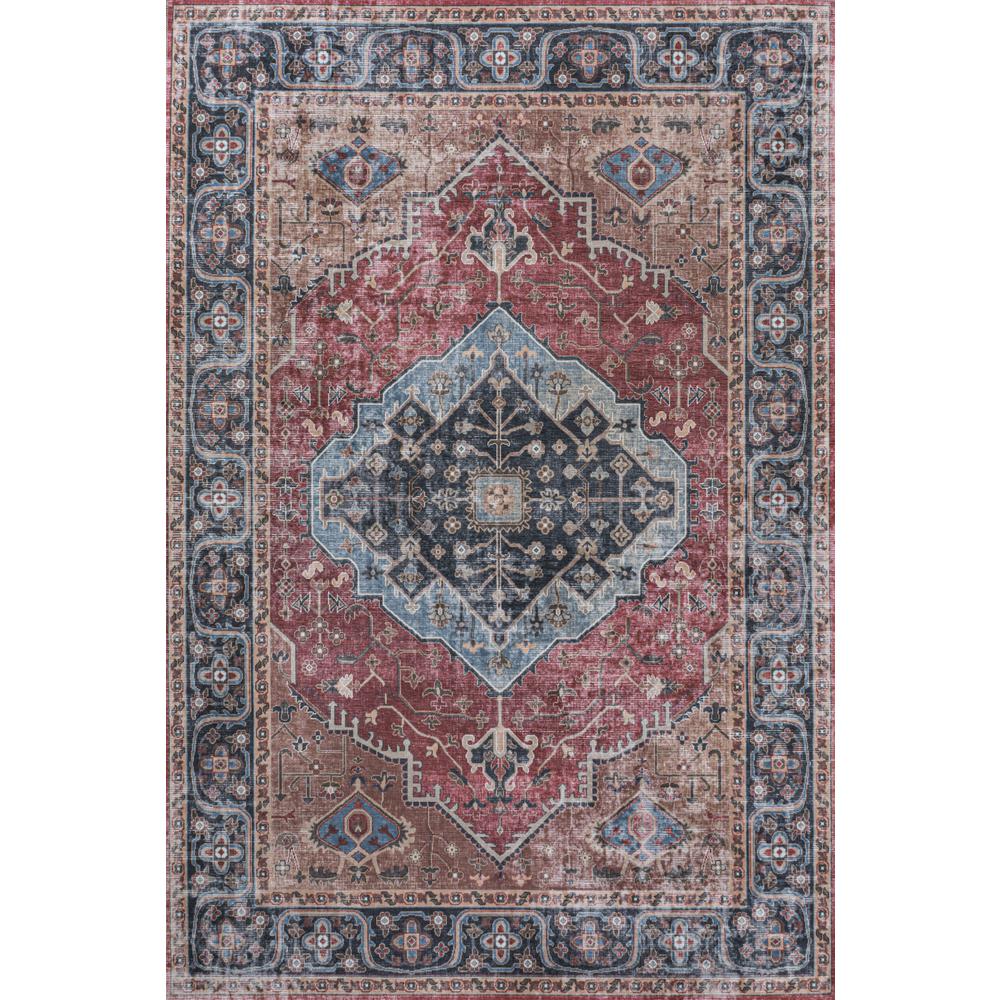 Alacati Ogee Medallion Machine-Washable Runner Rug. Picture 1