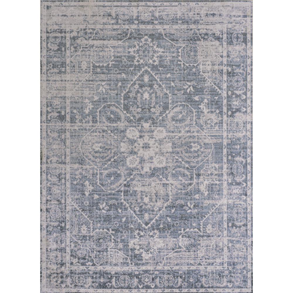 Shaii Global Medallion Low-Pile Machine-Washable Runner Rug. Picture 1