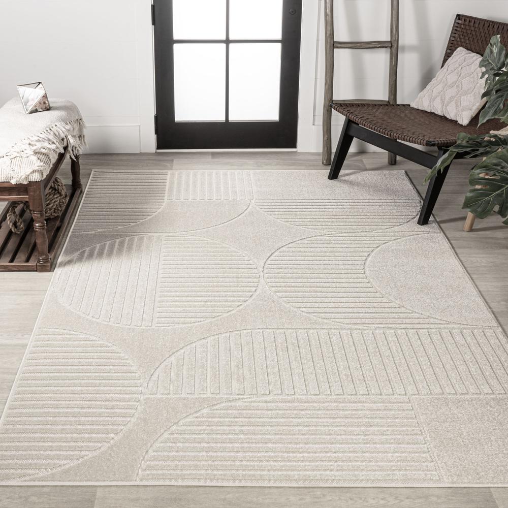 Nordby Geometric Arch Scandi Striped Area Rug. Picture 12