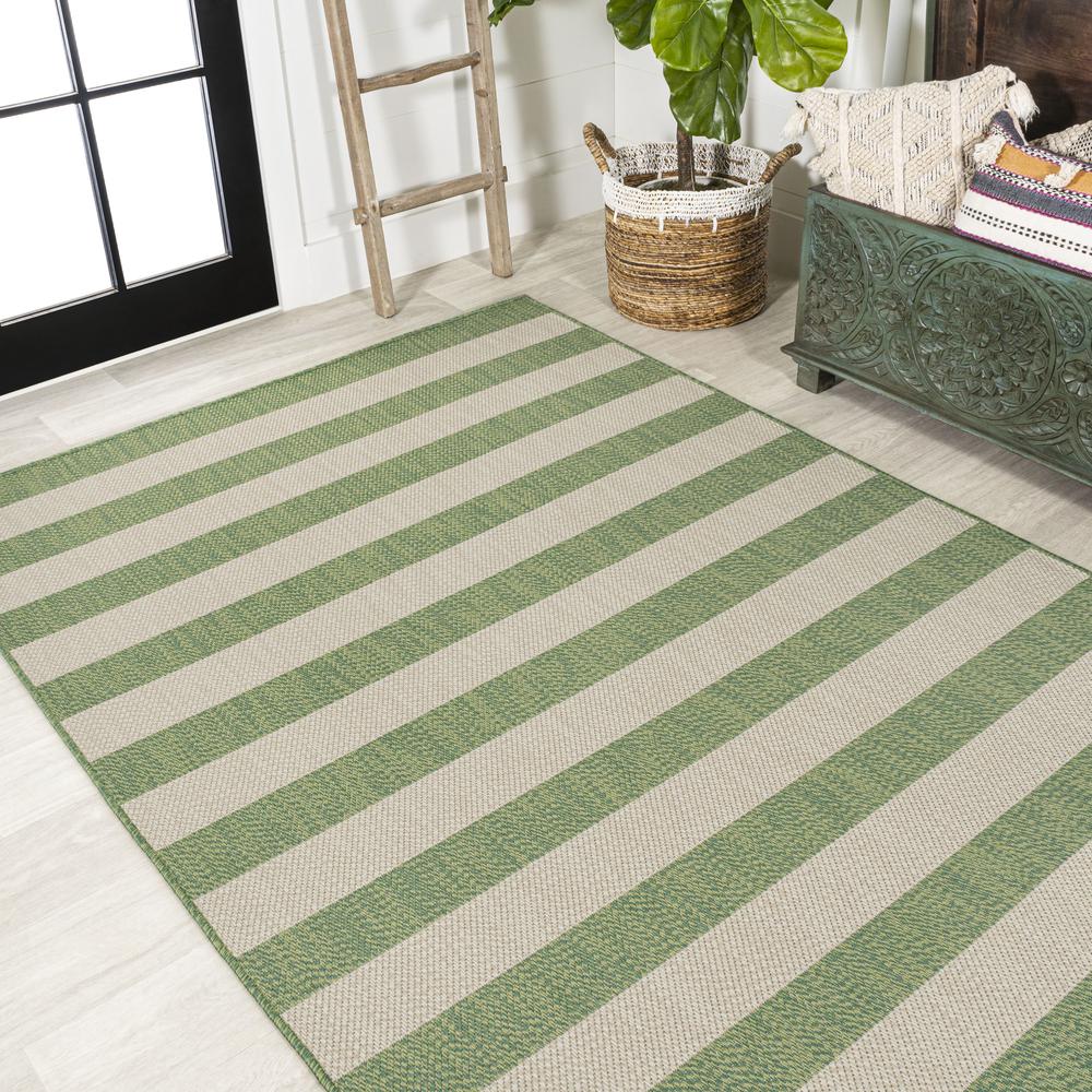 Negril Two Tone Wide Stripe Indoor/Outdoor Area Rug. Picture 18
