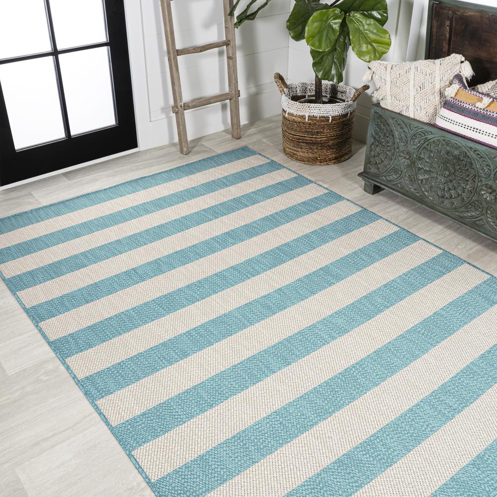 Negril Two Tone Wide Stripe Indoor/Outdoor Area Rug. Picture 18