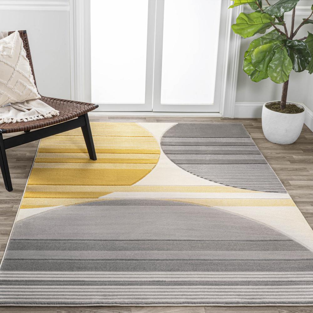 Nicky Geometric Striped Circles Area Rug. Picture 13