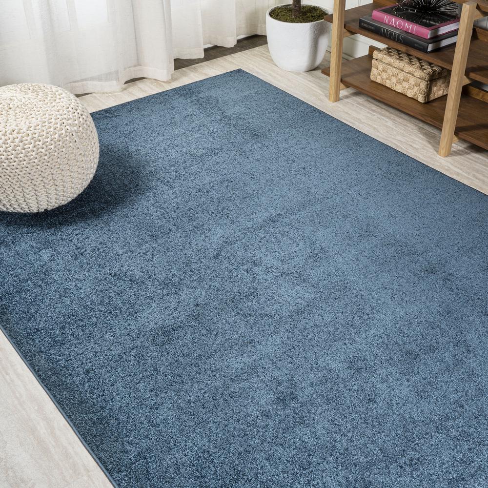 Haze Solid Low Pile Area Rug Navy. Picture 5