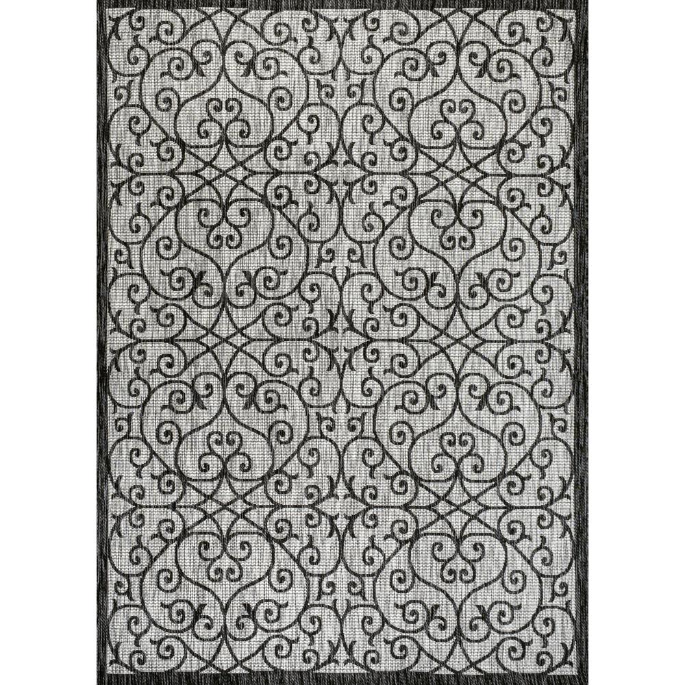 Madrid Vintage Filigree Textured Weave Indoor/Outdoor Area Rug. The main picture.