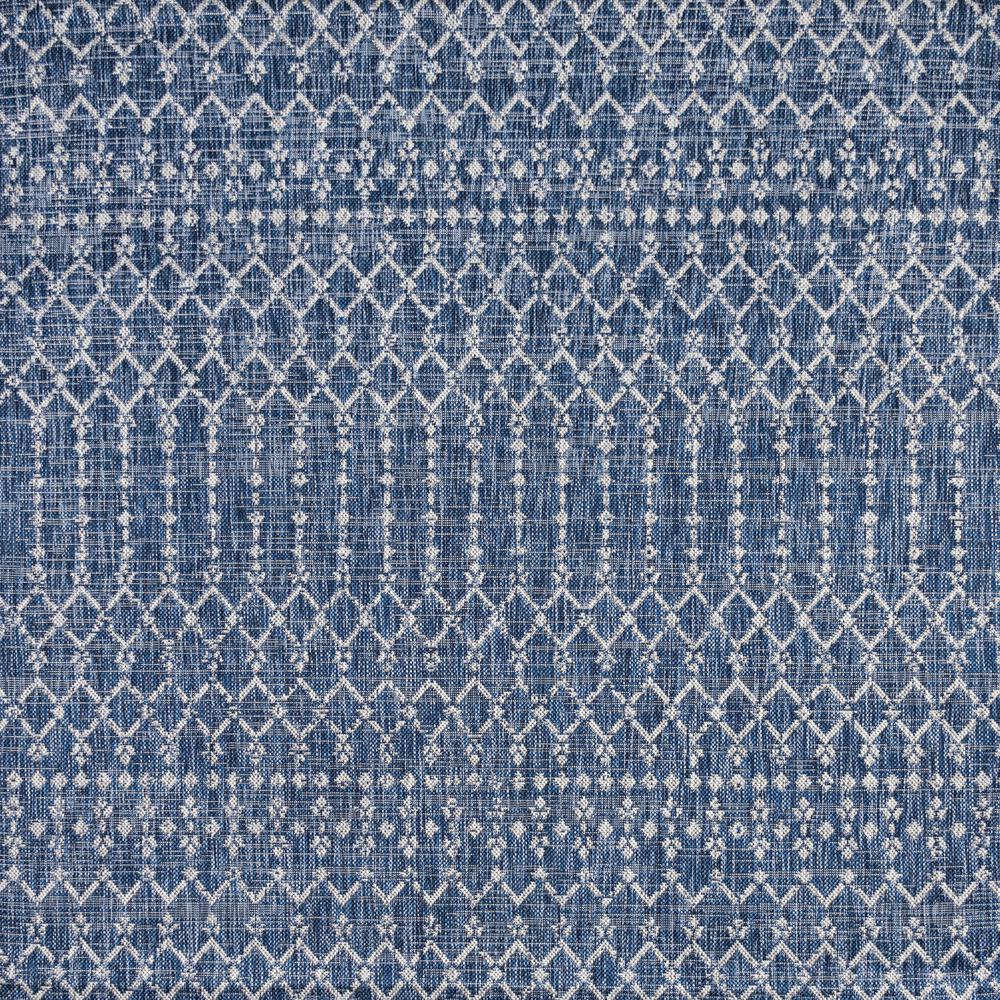 Ourika Moroccan Geometric Tetured Weave Indoor/Outdoor Runner Rug. Picture 1