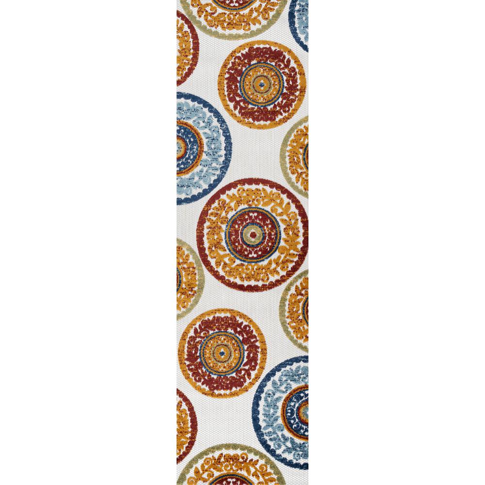 Circus Medallion High-Low Indoor/Outdoor Area Rug. Picture 1