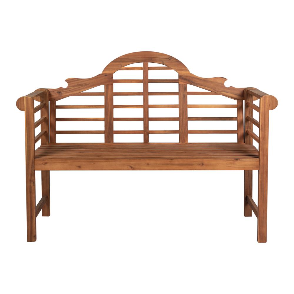 Lutyens Arched Acacia Wood Outdoor Garden Patio Bench. Picture 2