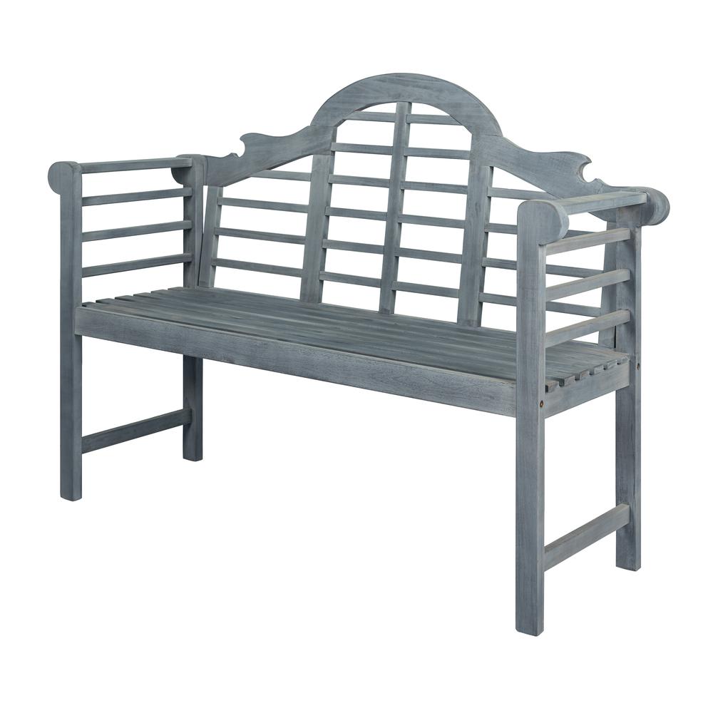 Lutyens Arched Acacia Wood Outdoor Garden Patio Bench. Picture 1