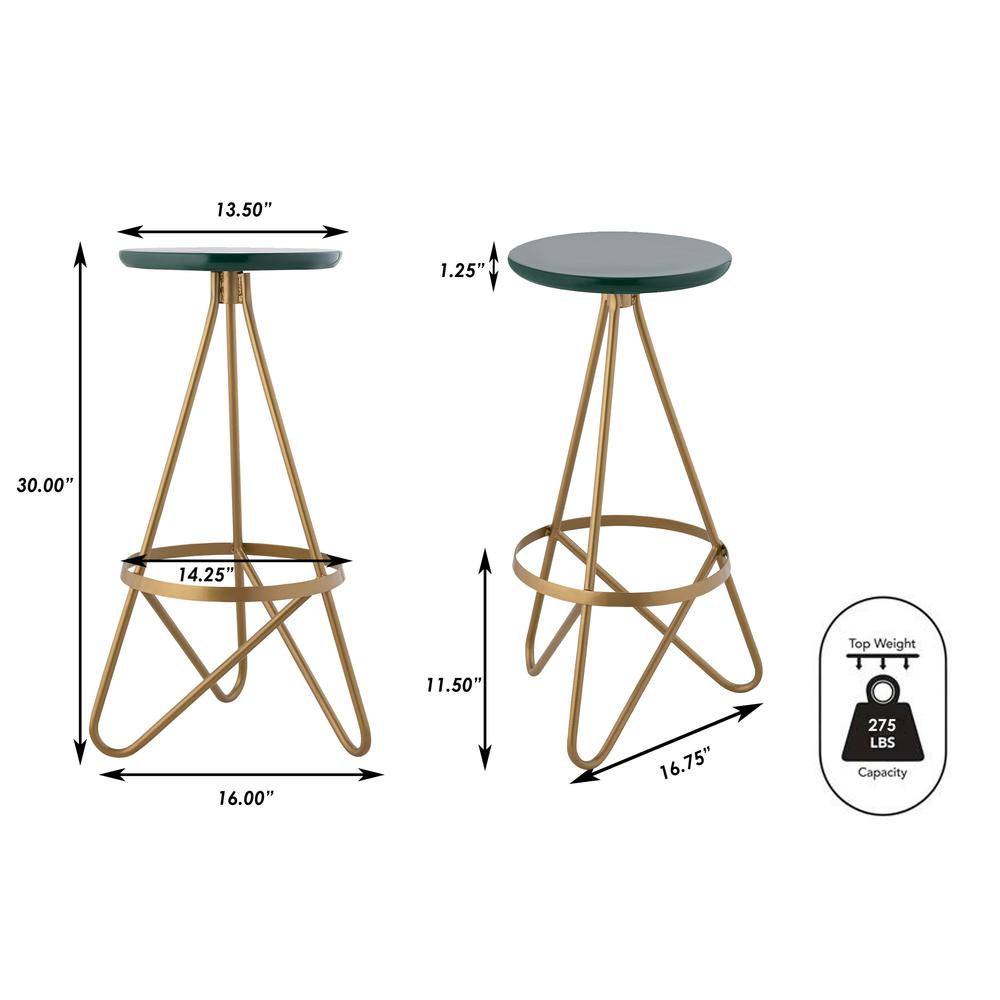 Spiroa Modern Industrial Metal Backless Circular Bar Stool. Picture 5