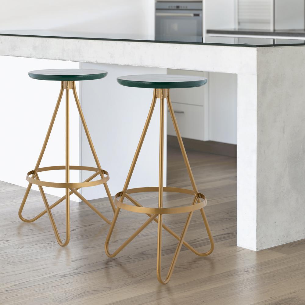 Spiroa Modern Industrial Metal Backless Circular Bar Stool. Picture 6