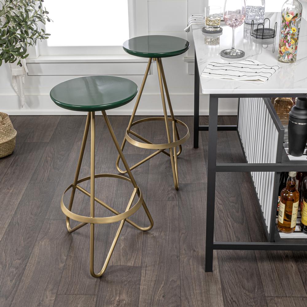 Spiroa Modern Industrial Metal Backless Circular Bar Stool. Picture 7