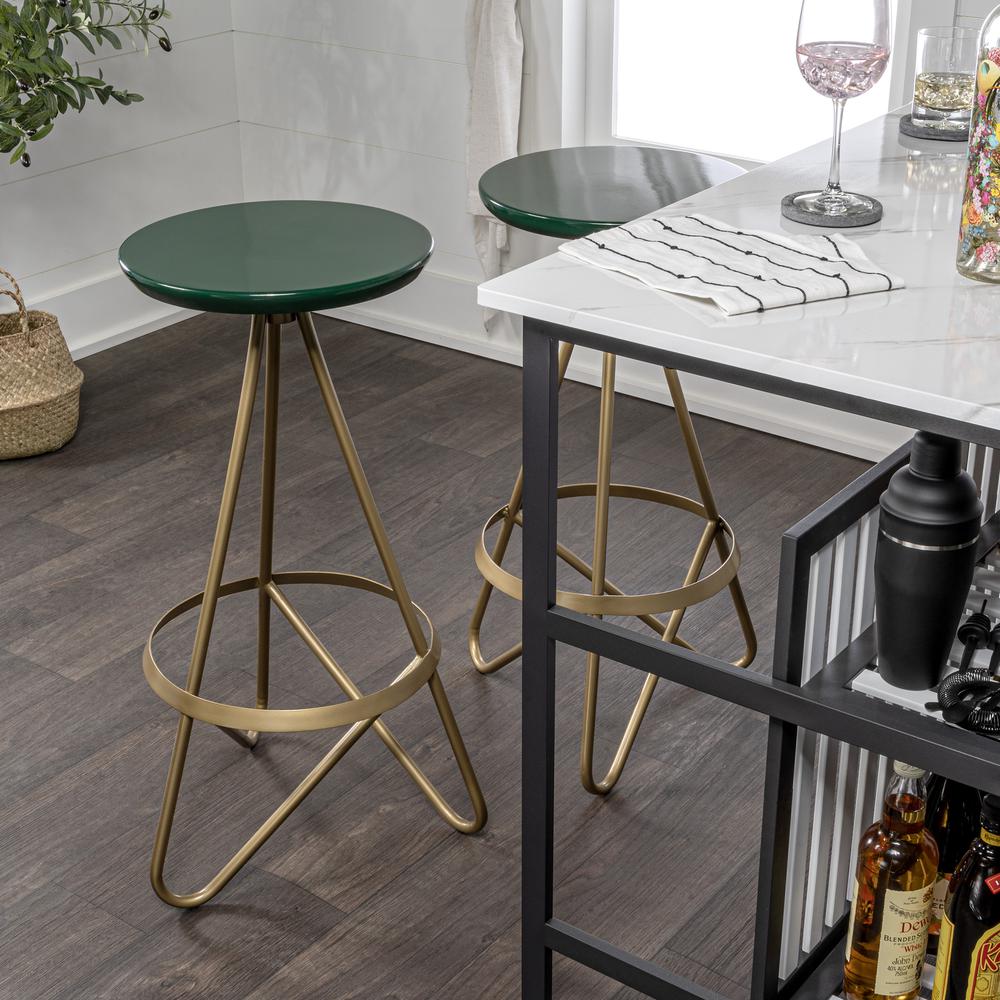 Spiroa Modern Industrial Metal Backless Circular Bar Stool. Picture 8