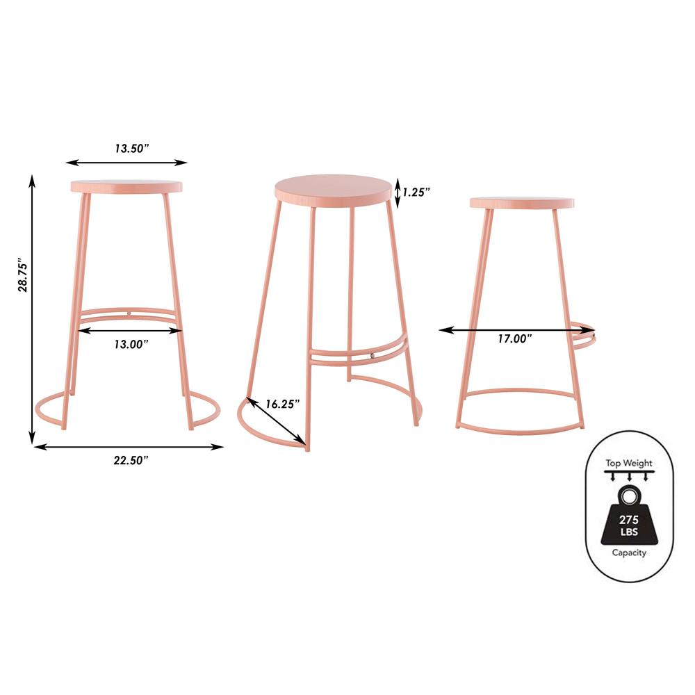 Hula Modern Designer Iron Curved Backless Bar Stool. Picture 5