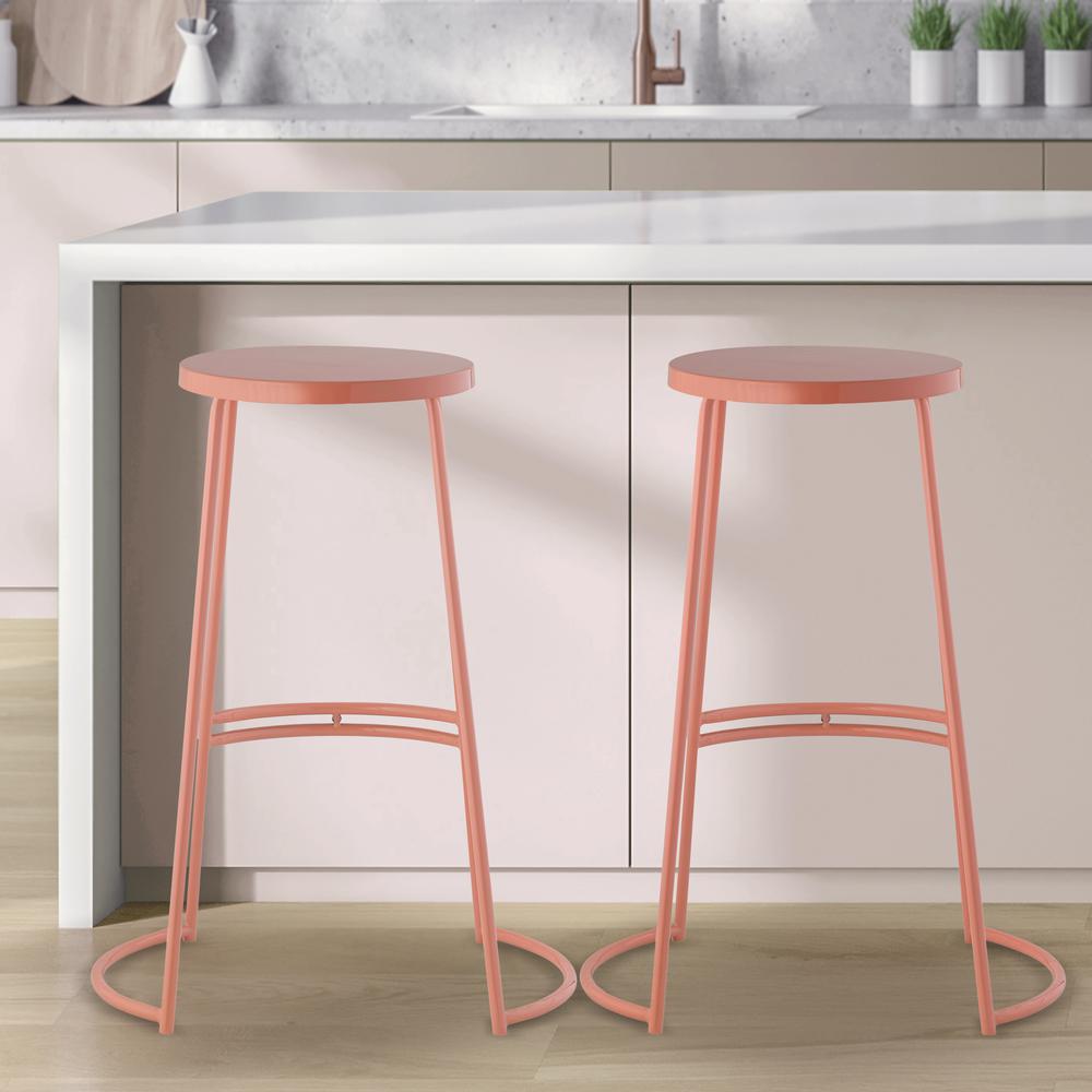 Hula Modern Designer Iron Curved Backless Bar Stool. Picture 6