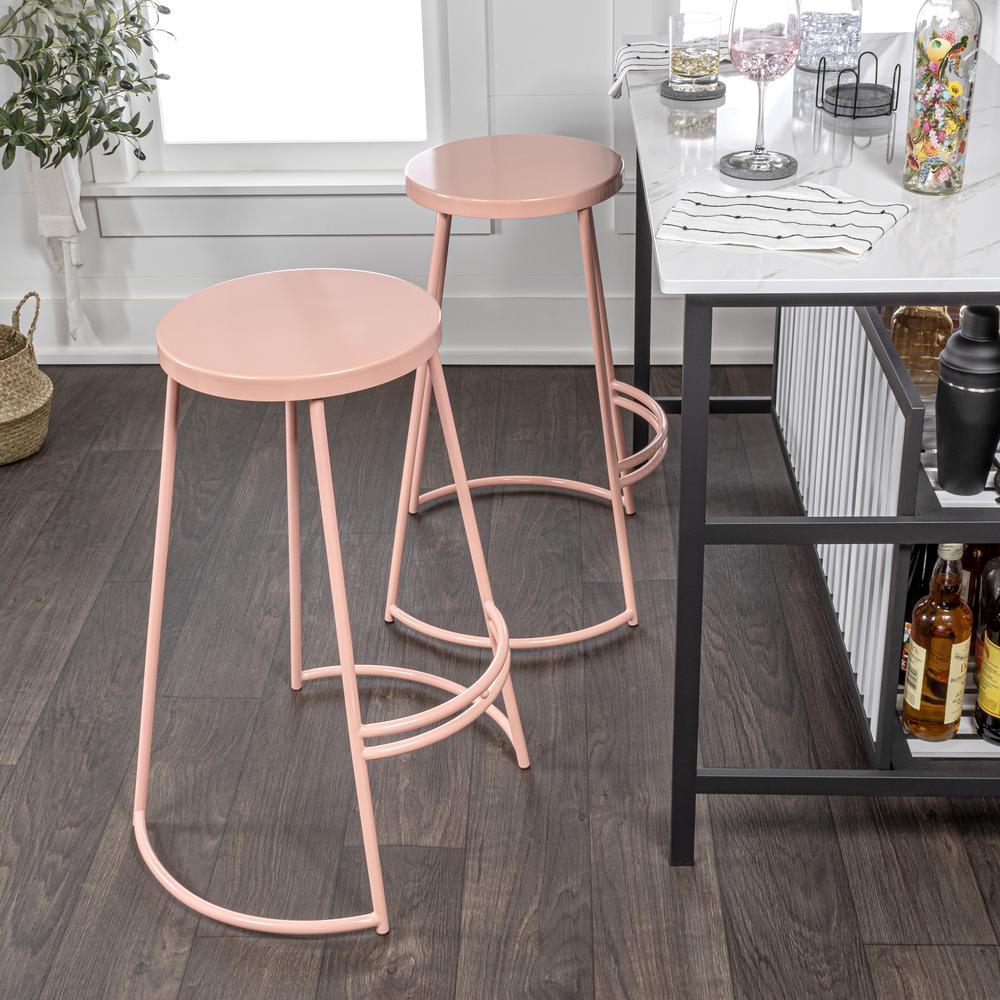 Hula Modern Designer Iron Curved Backless Bar Stool. Picture 7