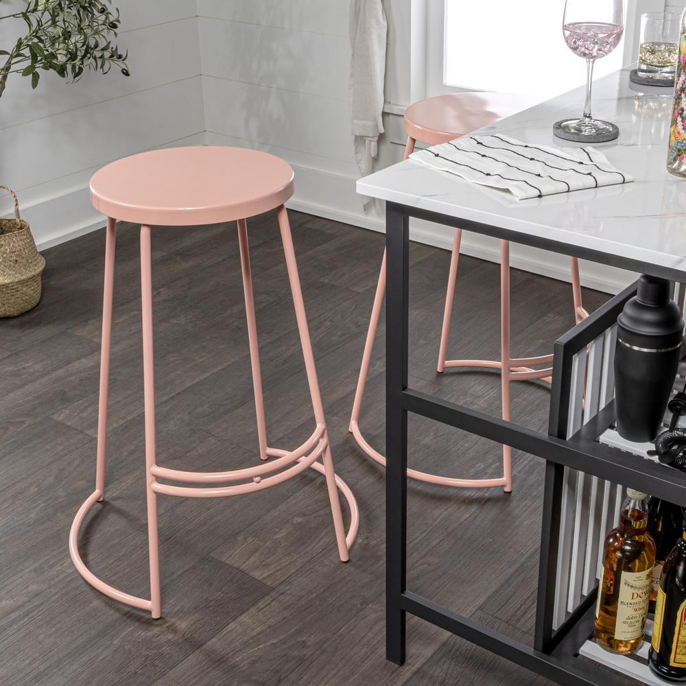Hula Modern Designer Iron Curved Backless Bar Stool. Picture 8