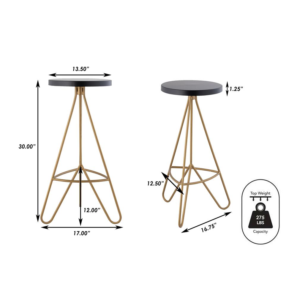 Trinity Modern Industiral Iron Tripod Backless Bar Stool. Picture 5
