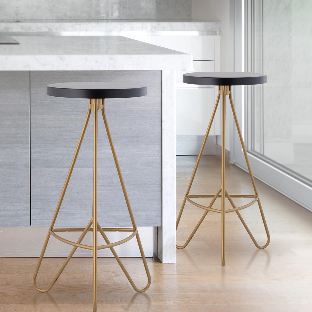Trinity Modern Industiral Iron Tripod Backless Bar Stool. Picture 6