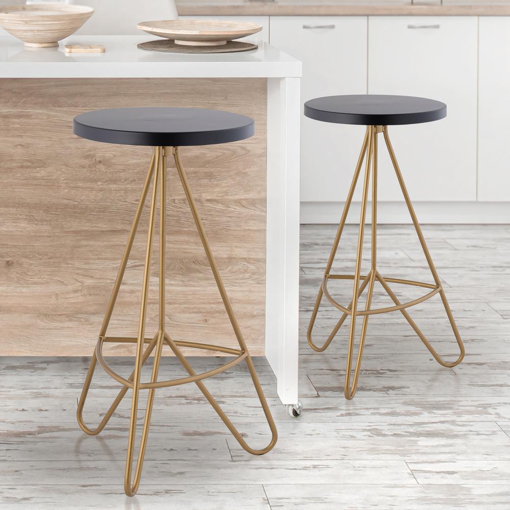 Trinity Modern Industiral Iron Tripod Backless Bar Stool. Picture 3