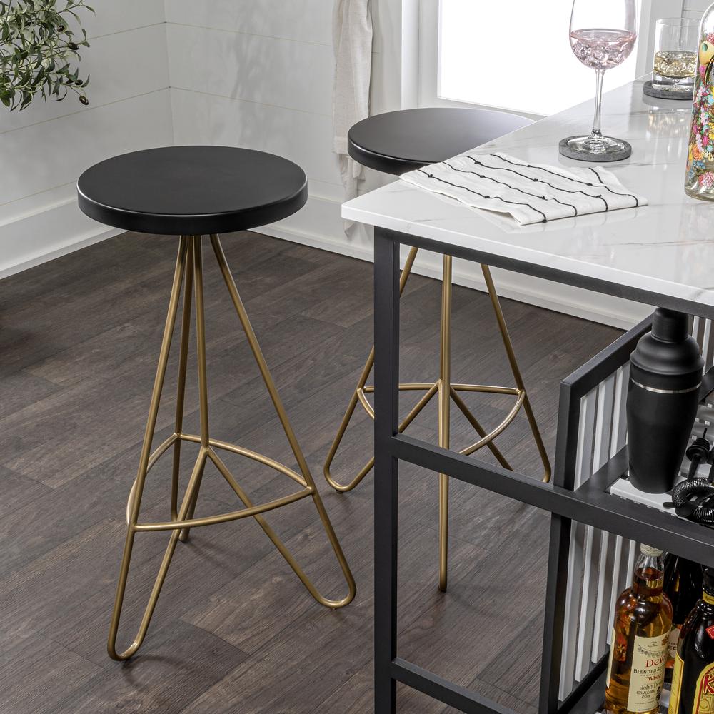 Trinity Modern Industiral Iron Tripod Backless Bar Stool. Picture 8