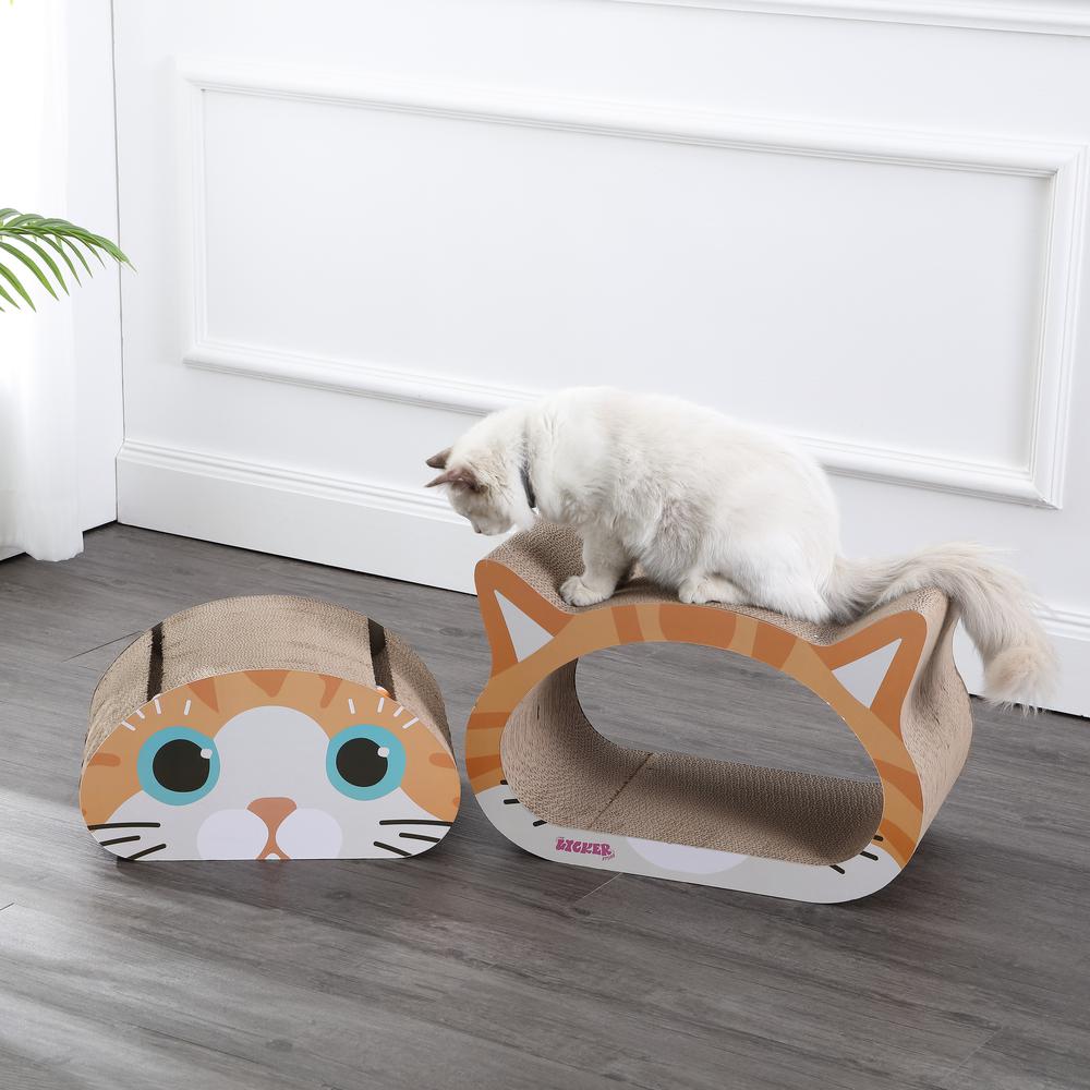 Daisy Modern Cardboard Bowl Cat Scratcher With Catnip. Picture 6