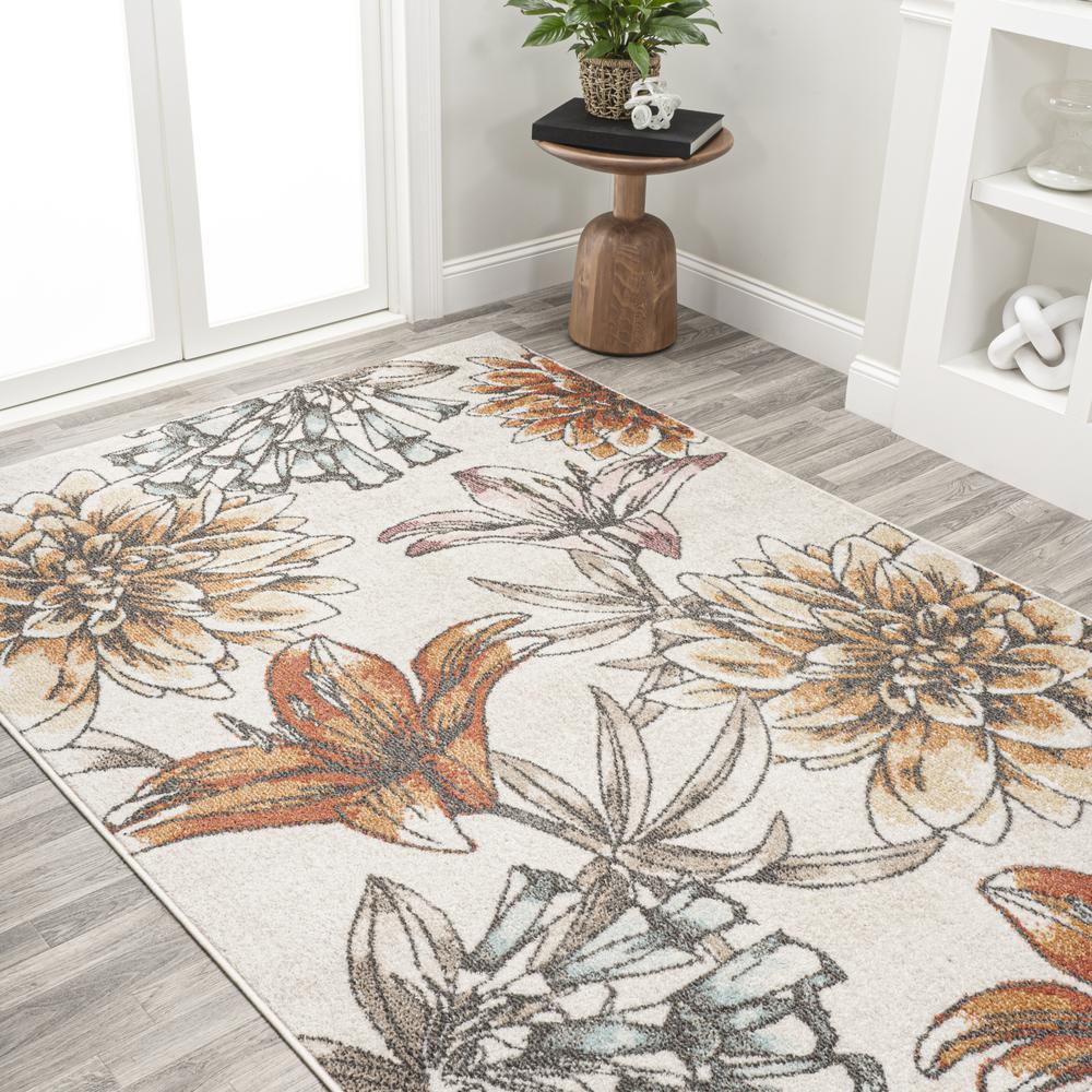 Giglio Modern Botanical Flower Area Rug. Picture 4