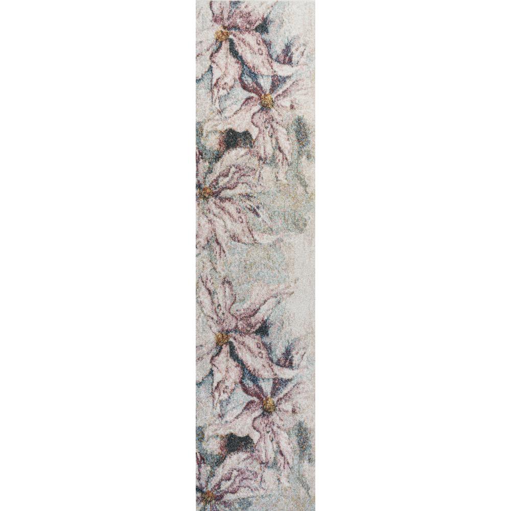 Pastello Modern Abstract Muted Flowers Area Rug. Picture 1