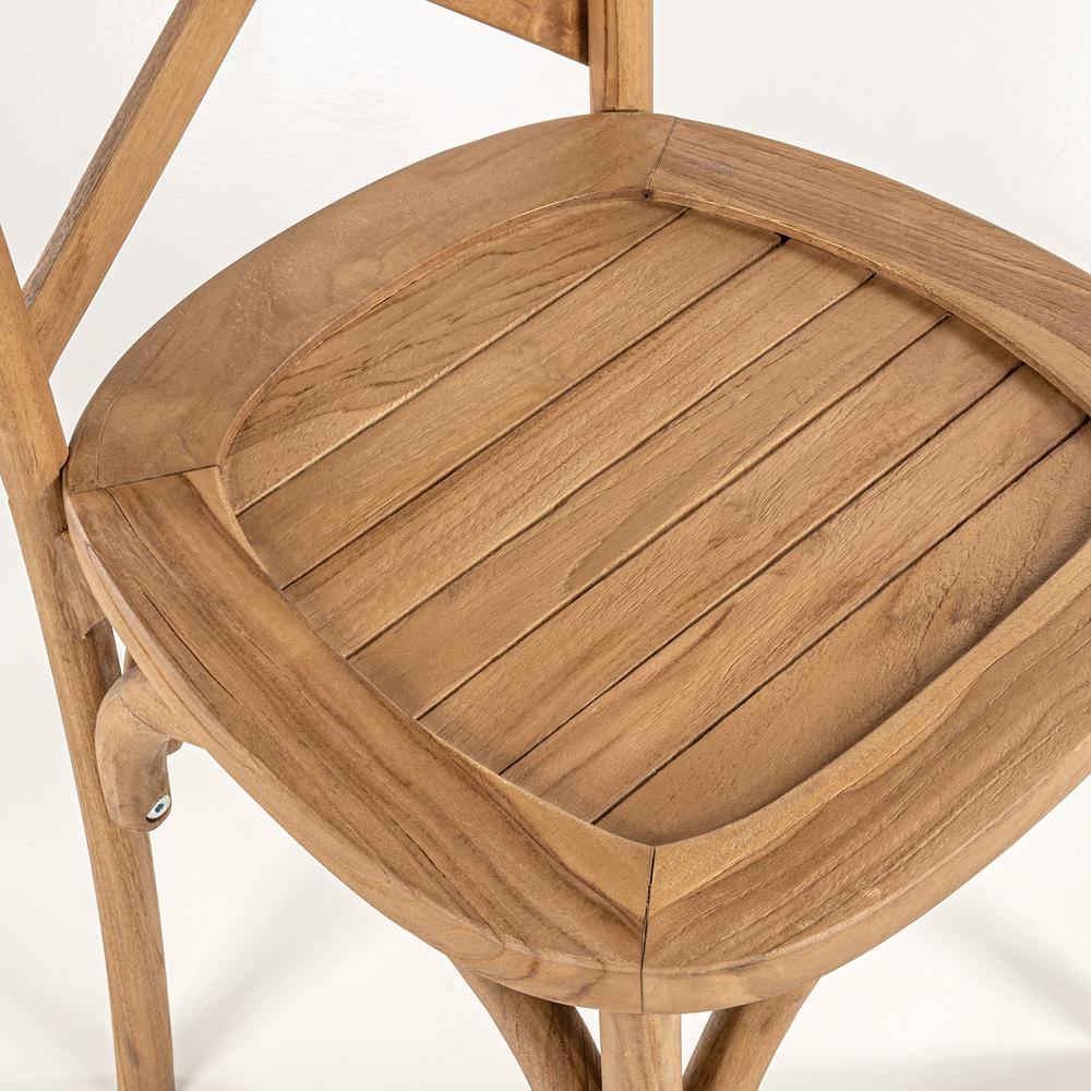 Annecy Classic Traditional X-Back Wood Outdoor Dining Chair. Picture 7