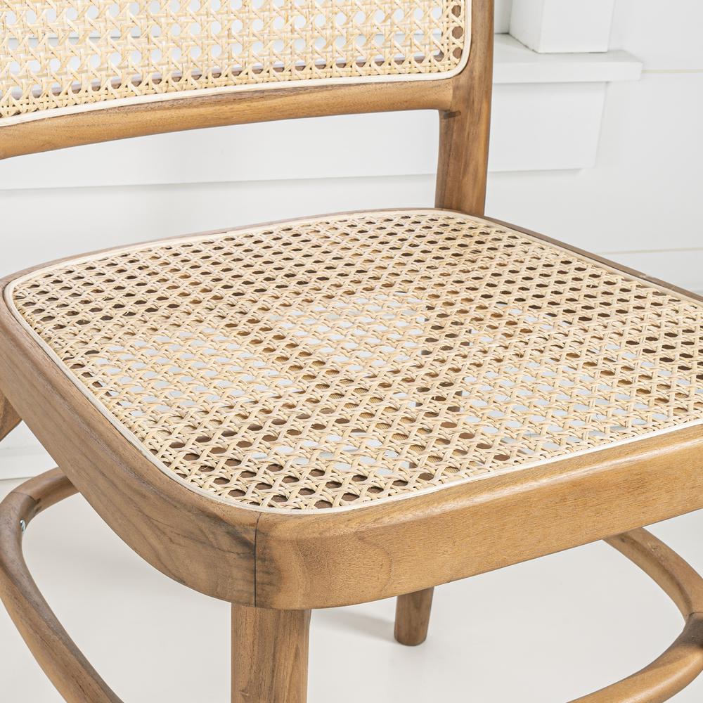 Colmar Mid-Century Vintage Wood Rattan Dining Chair. Picture 7