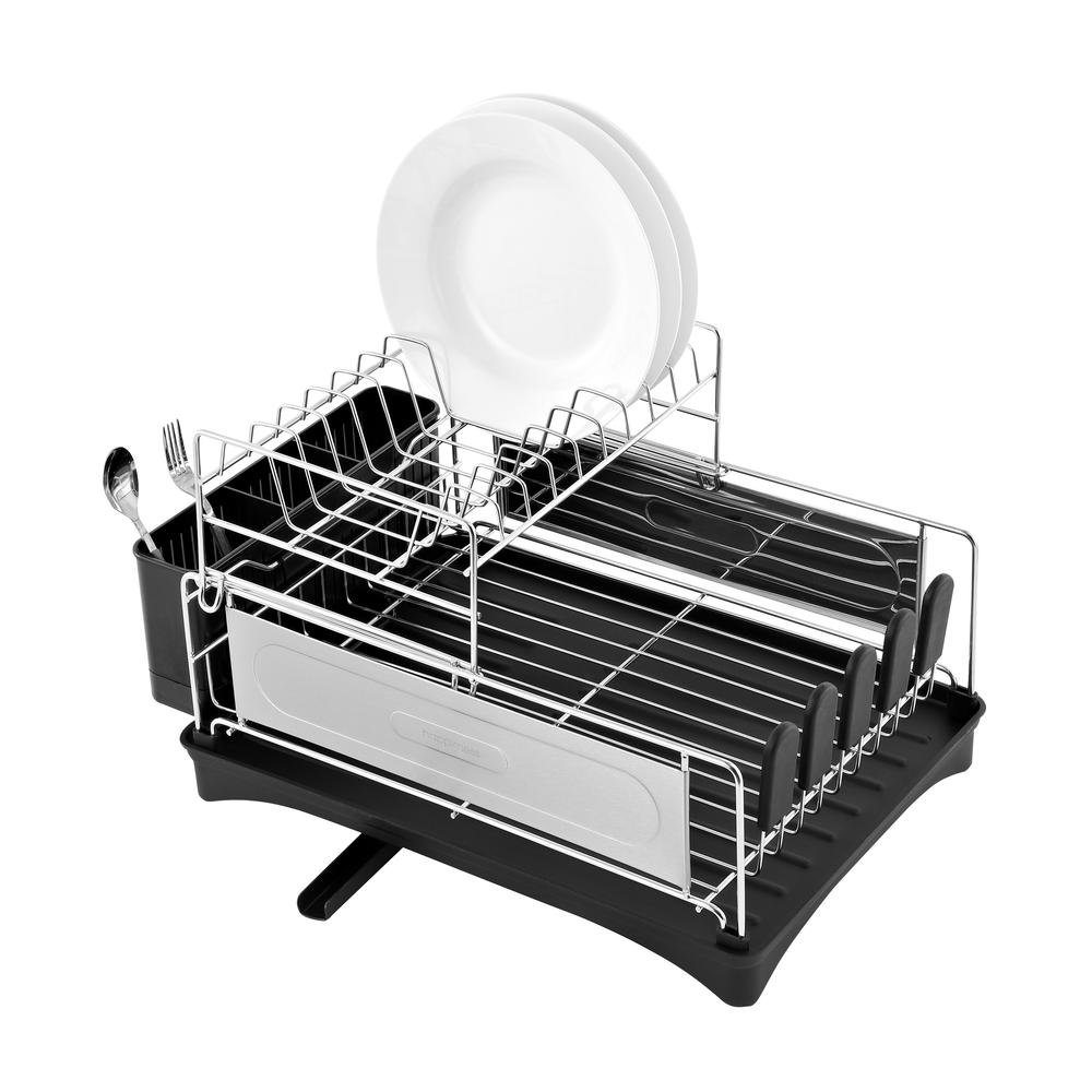 Compact 2-Tier Fingerprint-Proof Stainless Steel Dish Drying Rack. Picture 13