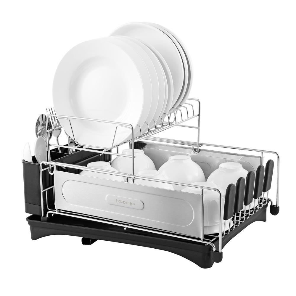 Compact 2-Tier Fingerprint-Proof Stainless Steel Dish Drying Rack. Picture 14